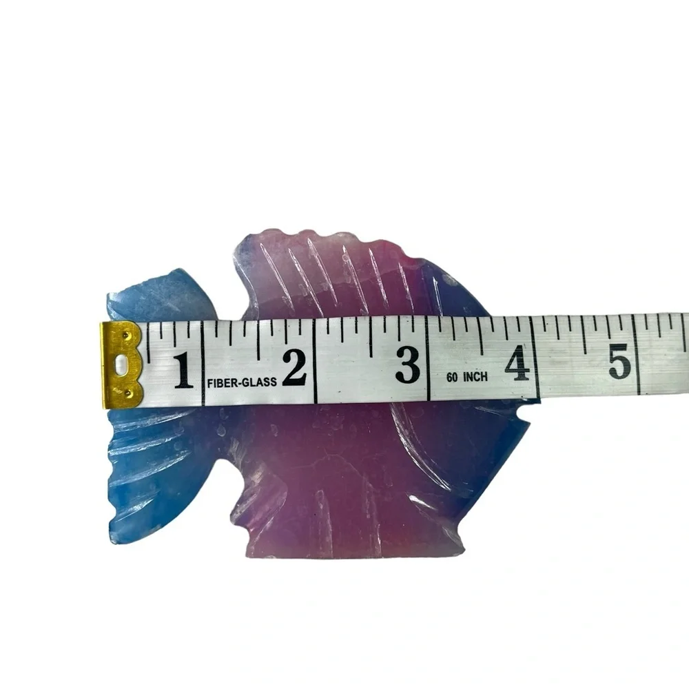 Pakistan‎ Hand Crafted Colorful Genuine Onyx Stone Fish Figure